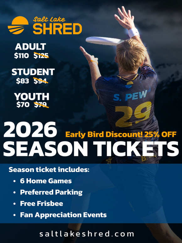 2026 Season Tickets - Early Bird Prices!