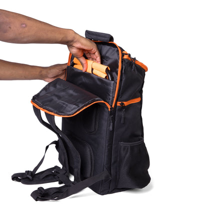 Ultipack Ultimate Frisbee Backpack w/ Disc Sleeve, Built-in Stool, Fanny Pack, Cleat Pocket